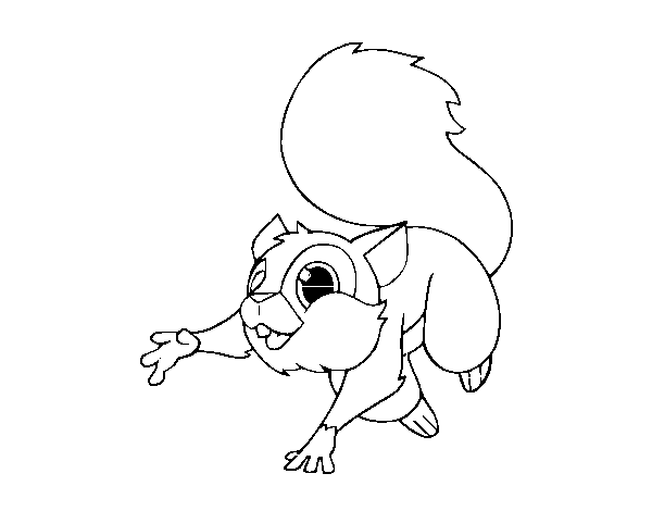 Desenho de Esquilo saltando para Colorir