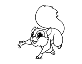 Desenho de Esquilo saltando para colorear