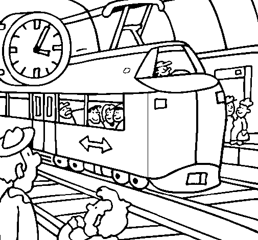 Desenho de Estação de caminhos de ferro para Colorir