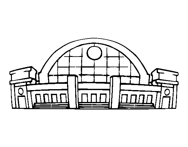 Desenho de Estação ferroviária para Colorir
