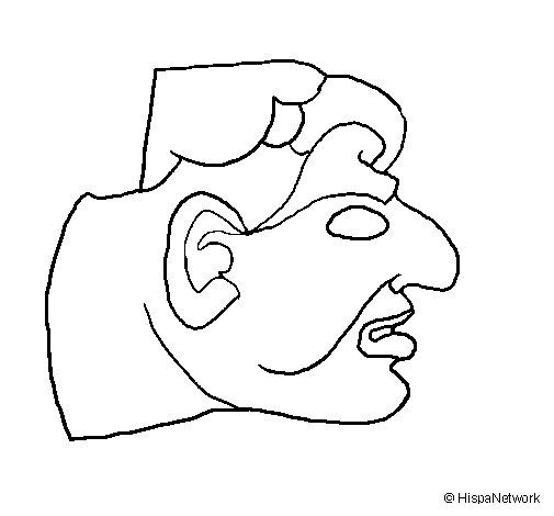Desenho de Estátua de cabeça de pedra para Colorir