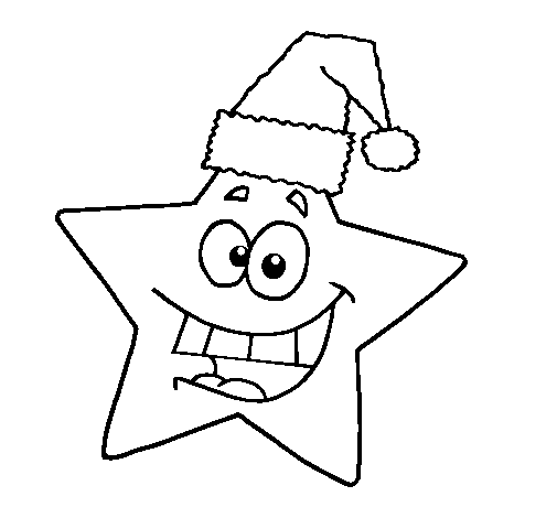 Desenho de Estrela de natal para Colorir