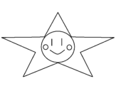 Desenho de Estrela sorridente para colorear