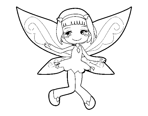 Desenho de Fada voadora para Colorir