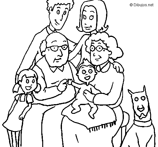 Desenho de Família para Colorir