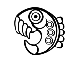 Desenho de Figura asteca para colorear