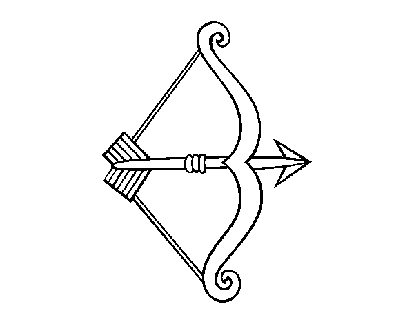 Desenho de Flecha com arco para Colorir