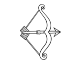 Desenho de Flecha com arco para colorear