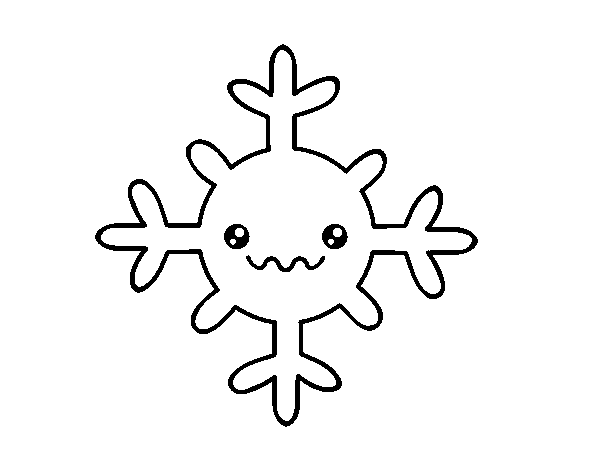 Desenho de  Floco de neve kawaii para Colorir