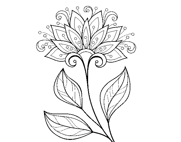Desenho de Flor decorativa para Colorir