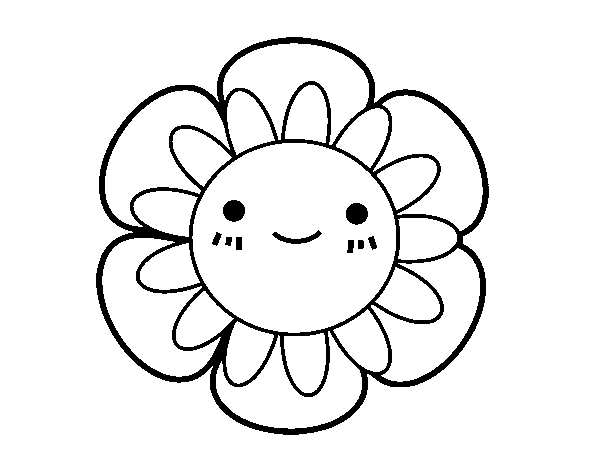 Desenho de Flor infantil para Colorir