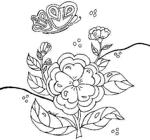 Desenho de Flores II para Colorir