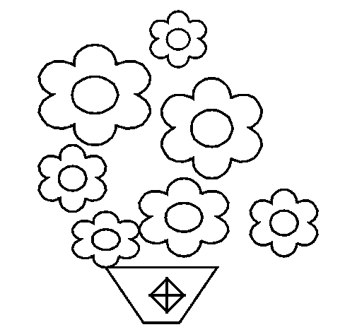 Desenho de Flores III para Colorir