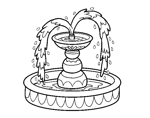 Desenho de Fonte para Colorir