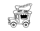 Desenho de Food truck de Cachorro-quente para colorear