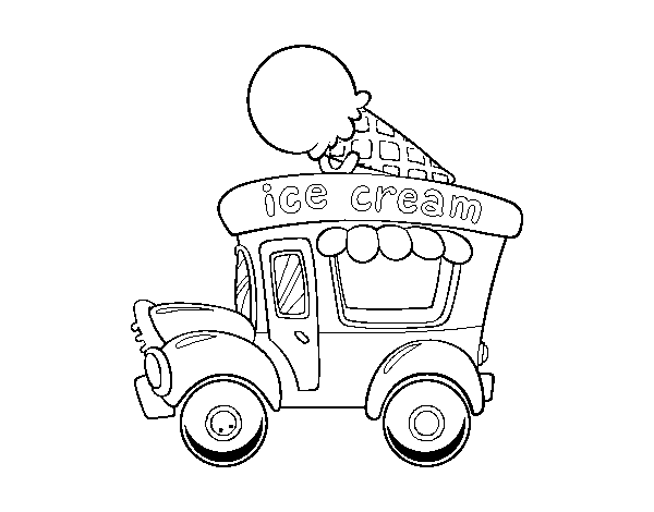 Desenho de Food truck de sorvete para Colorir