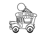 Desenho de Food truck de sorvete para colorear