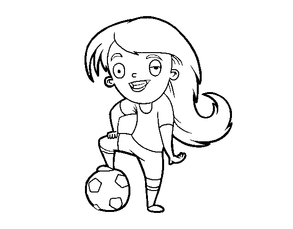 Desenho de Futebol feminino para Colorir