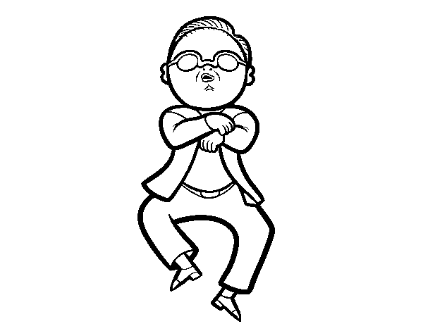 Desenho de Gangnam Style para Colorir
