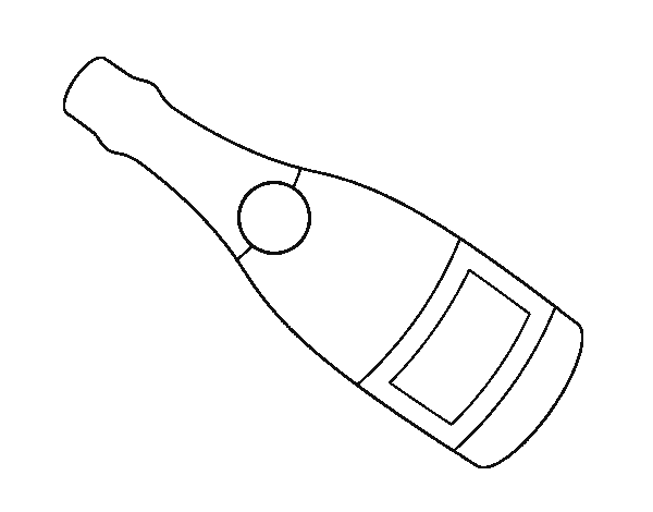 Desenho de Garrafa de champanha para Colorir