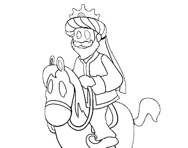 Desenho de Gaspar a cavalo para Colorir