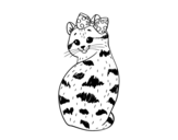 Desenho de gatinha presumida para colorear