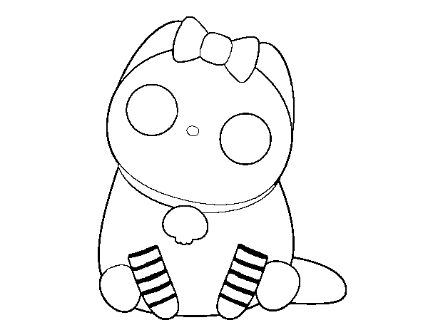 Desenho de Gatito emo para Colorir