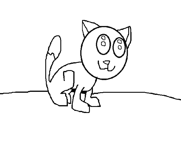 Desenho de Gatito entranhado para Colorir