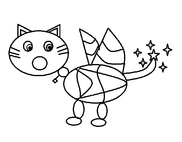Desenho de Gato mágico para Colorir