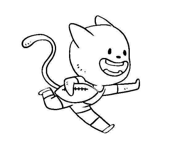 Desenho de Gato rugby para Colorir