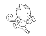 Desenho de Gato runner para colorear