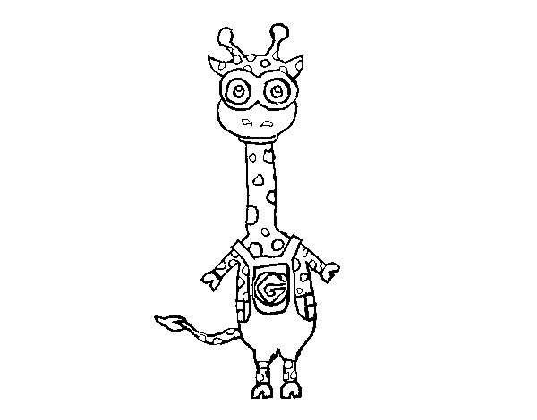 Desenho de Girafa minion para Colorir