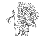 Desenho de Guerreiro asteca para colorear
