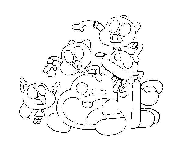 Desenho de Gumball e amigos para Colorir
