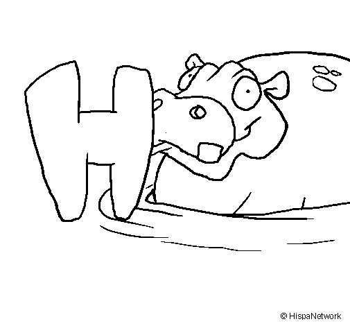 Desenho de Hipopótamo para Colorir