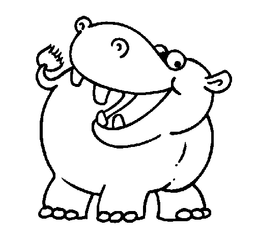 Desenho de Hipopótamo para Colorir