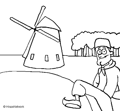 Desenho de Holanda para Colorir