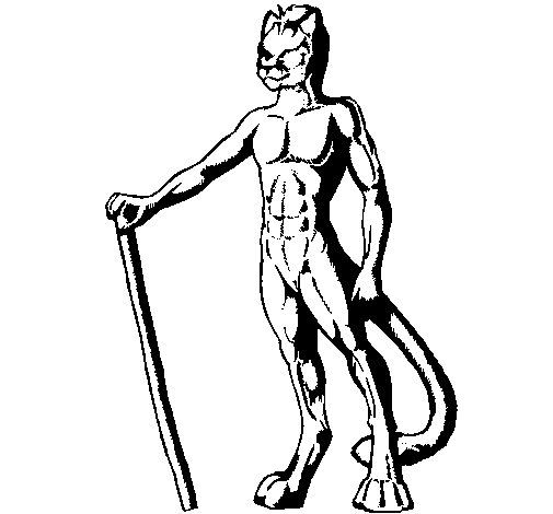 Desenho de Homem leão para Colorir