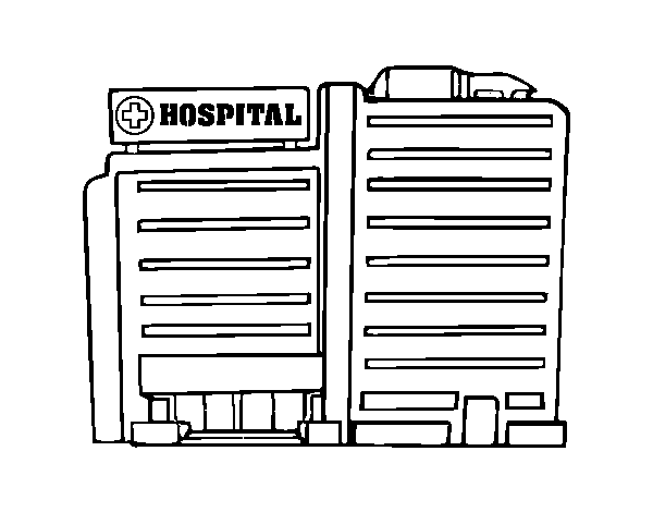 Desenho de Hospital para Colorir