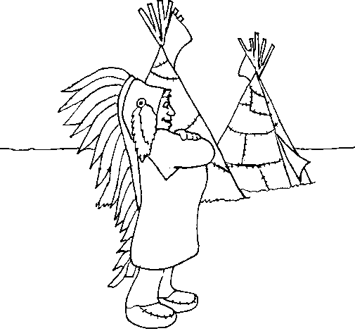 Desenho de Índio chefe para Colorir
