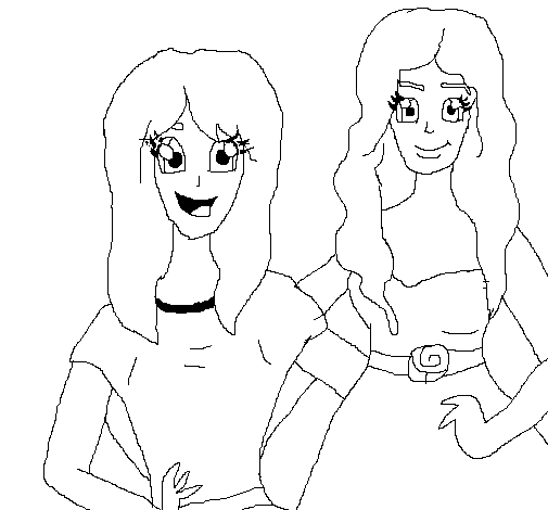 Desenho de Irmãs gêmeas para Colorir