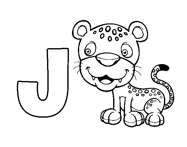 Desenho de J de Jaguar para Colorir