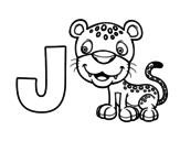 Desenho de J de Jaguar para colorear