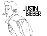 Desenho de Justin Bieber cantando para colorear