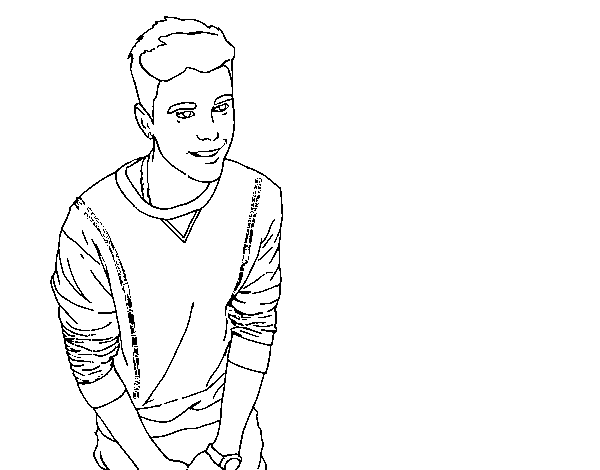 Desenho de Justin Bieber para Colorir