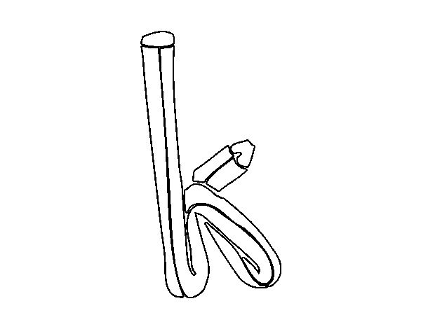 Desenho de K minúscula para Colorir