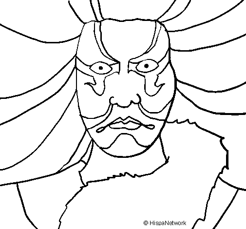 Desenho de Kabuki para Colorir