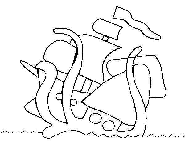 Desenho de Kraken para Colorir