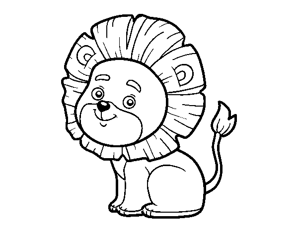 Desenho de Leão jovem para Colorir