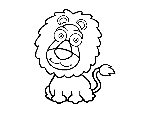 Desenho de Leão simpático para Colorir